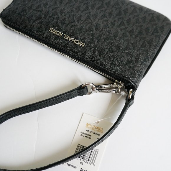 Michael Kors Jet Set LG TZ Wristlet MK Black - Picture 8 of 9